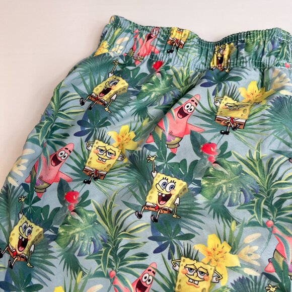 Spongebob Swim Trunk Men Medium Back Pocket Tropical Surf 28 H&M Beach Pool Core - Picture 6 of 10
